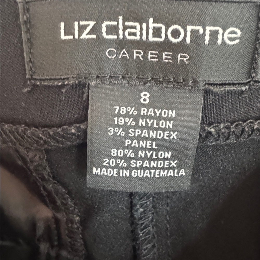 Liz Claiborne Women’s Straight Pull-On Black Ankle Pants. Sz 8 - Picture 7 of 7